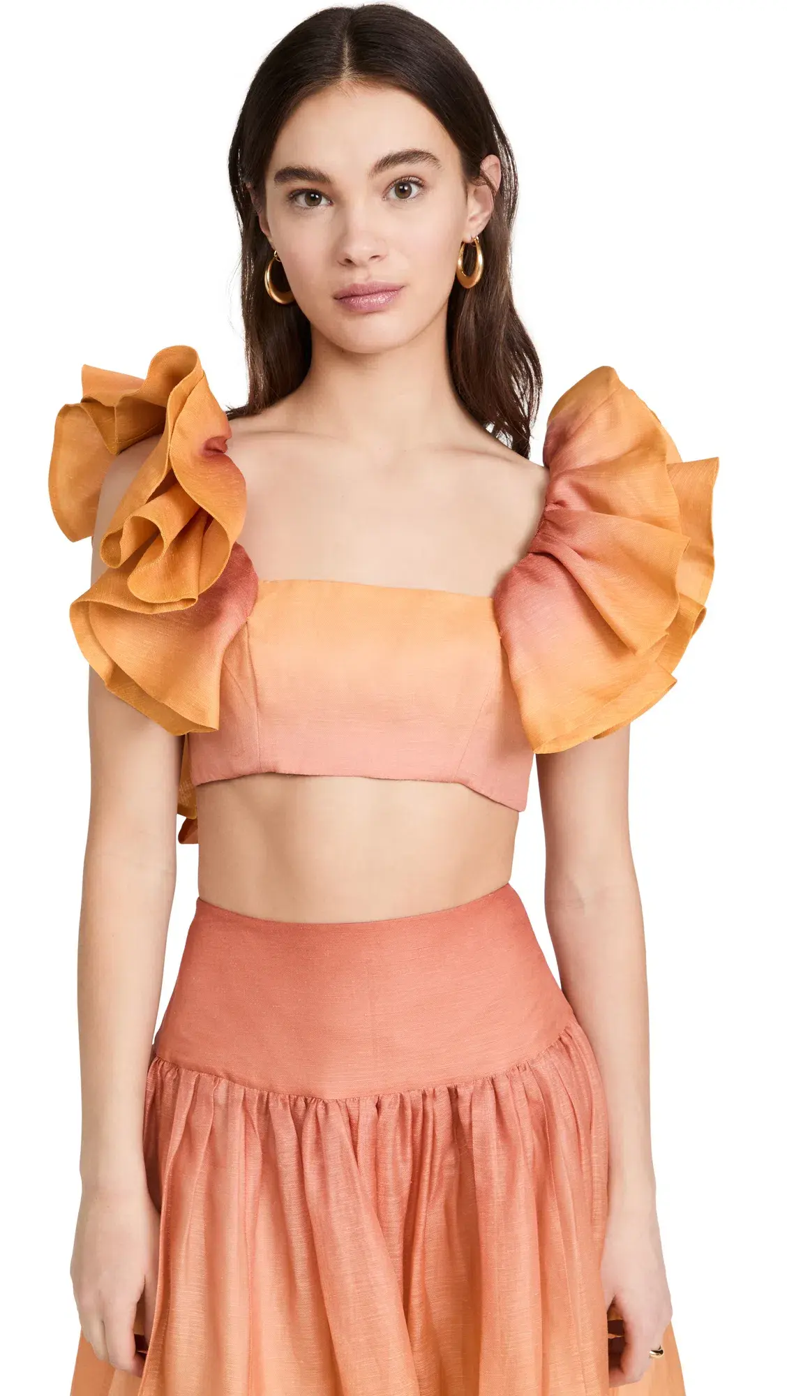 Zimmermann Postcard Ruffle Bodice And Maxi Skirt Set Ombre Sunshine Size 1 /Au  10  - Image 4