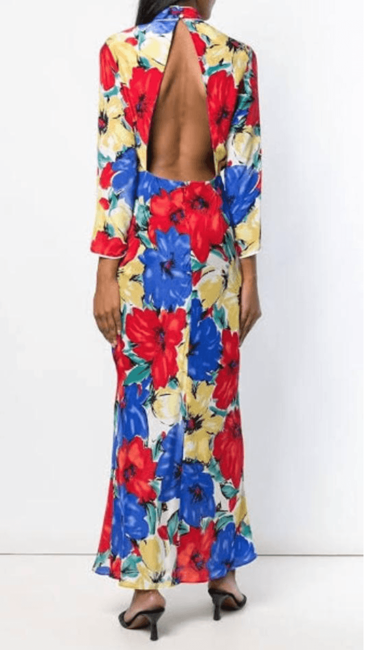 RIXO Lucy - Diana Floral High Neck Backless Dress size 10 - Image 4