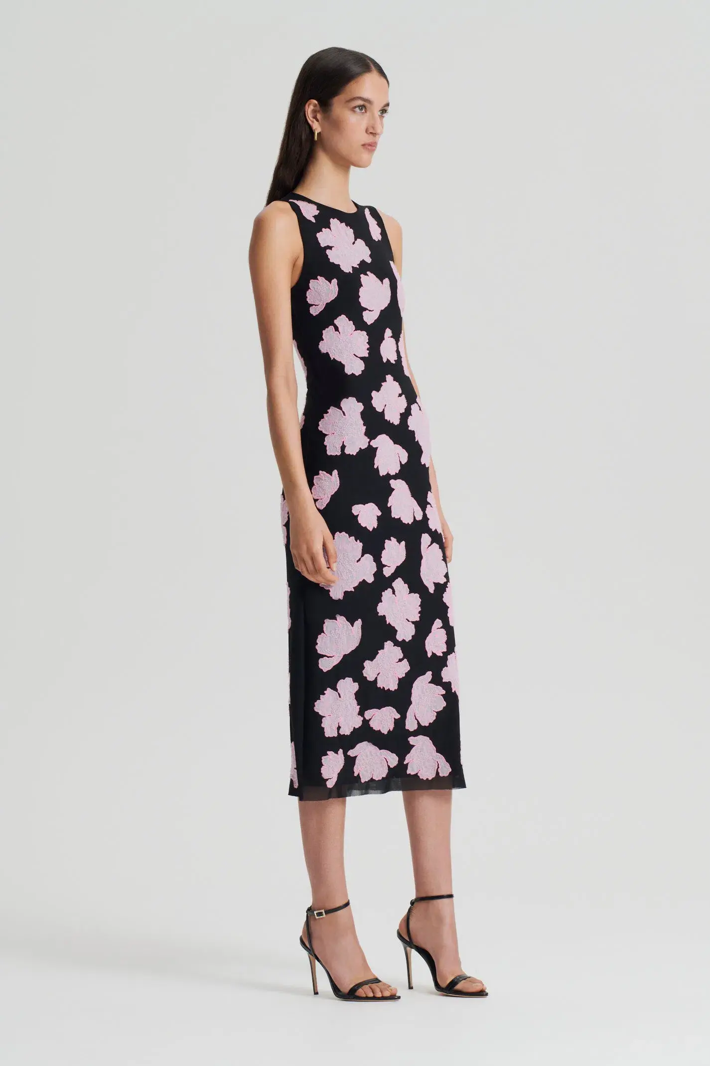 Scanlan Theodore Embroidered Floral Mesh Dress Size 6 - Image 2