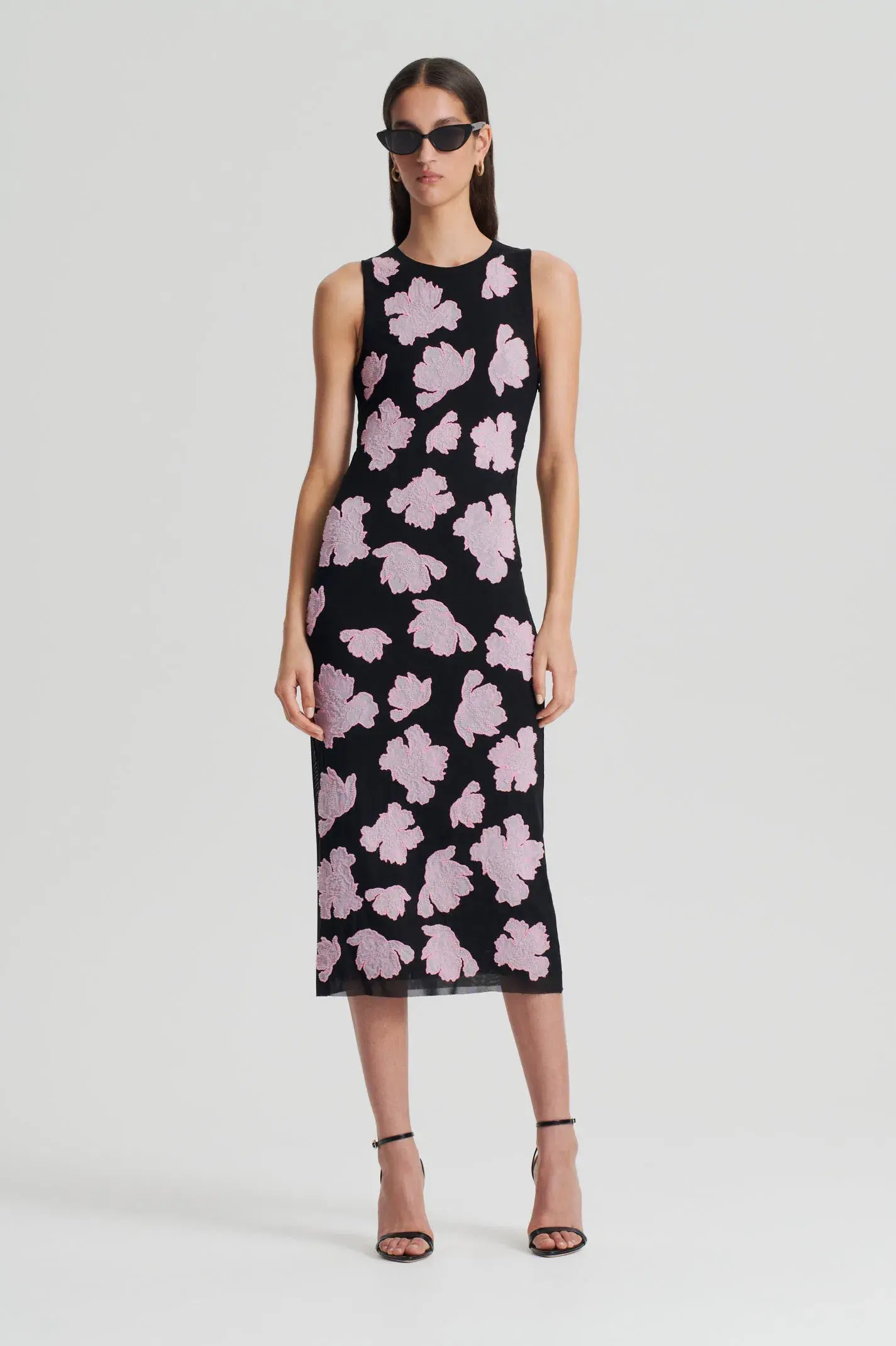 Scanlan Theodore Embroidered Floral Mesh Dress Size 6 - Image 1