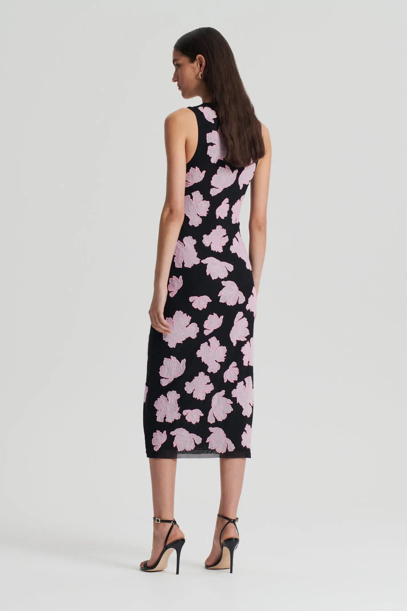 Scanlan Theodore Embroidered Floral Mesh Dress Size 6 - Image 3