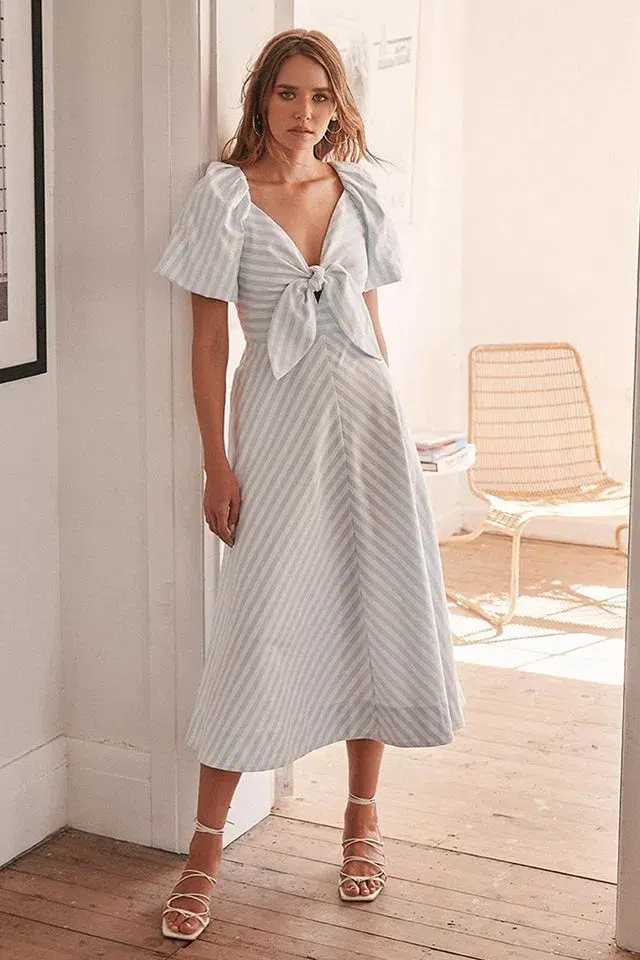 Sheike Holiday Dress Blue Stripe Size 12 for rent on The Volte - main image