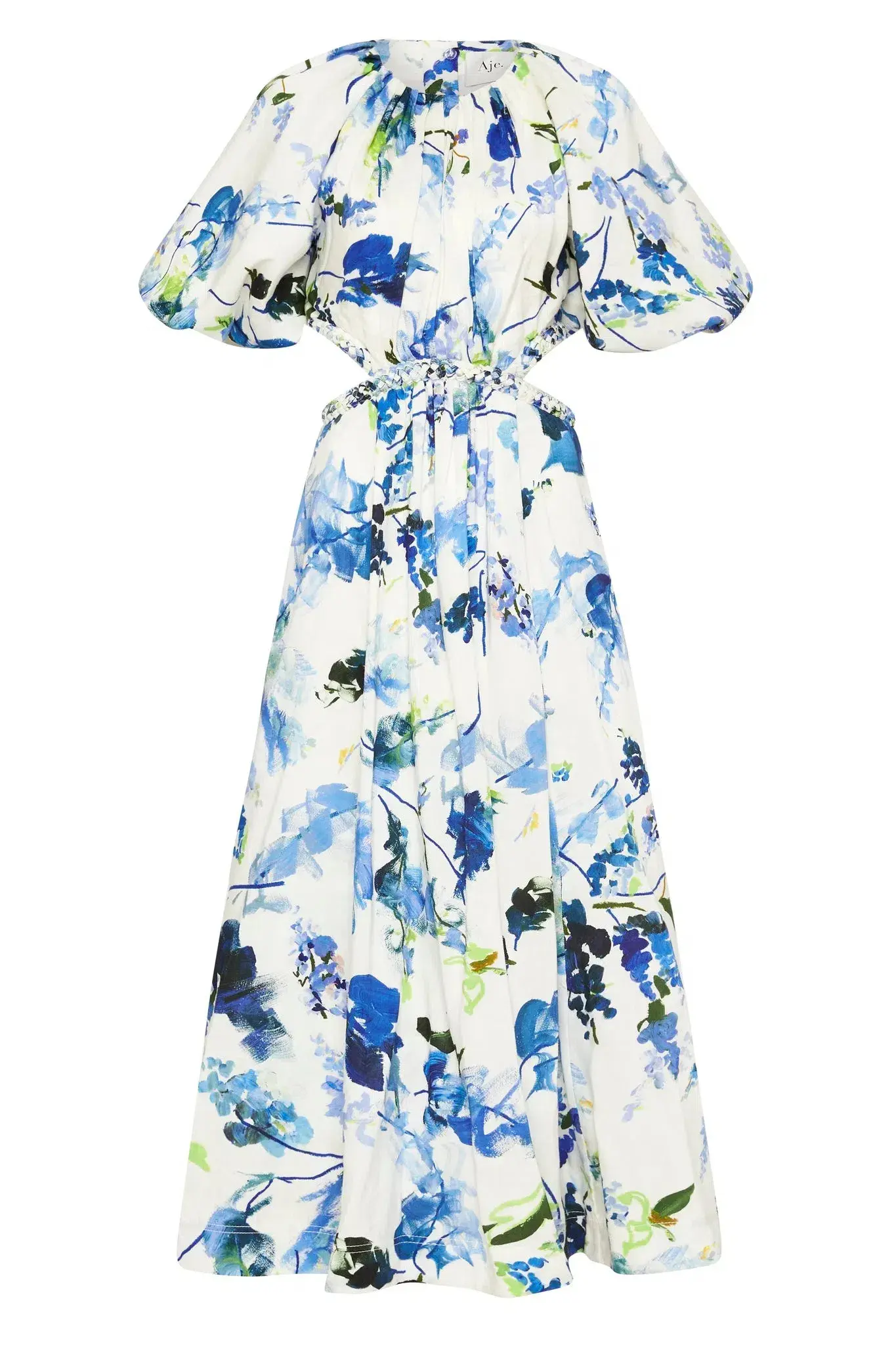 Aje Capucine Puff Sleeve Midi Dress Lavenders of Provence Size 14  - Image 4