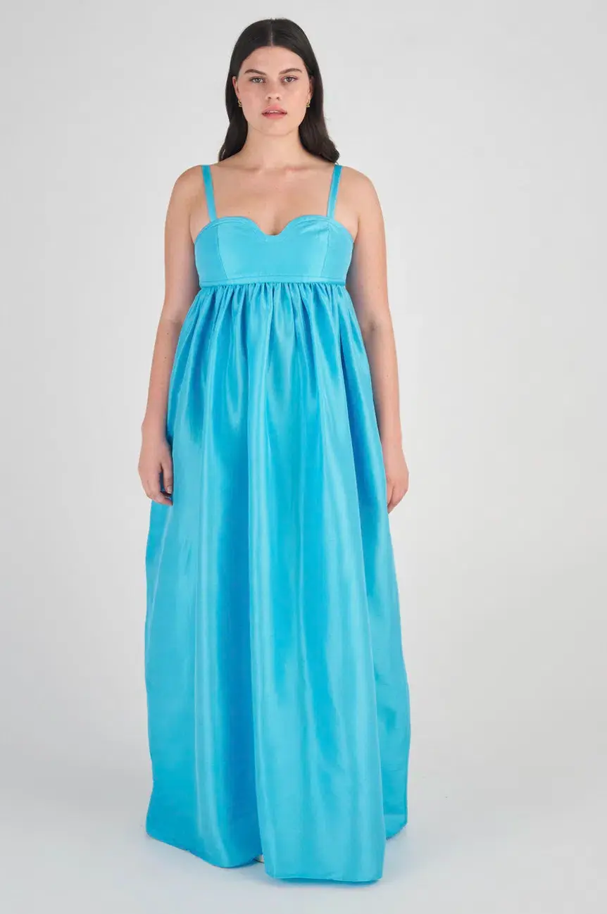 Oroton Bodice Detail Gown Lake Blue Size 12 - Image 5