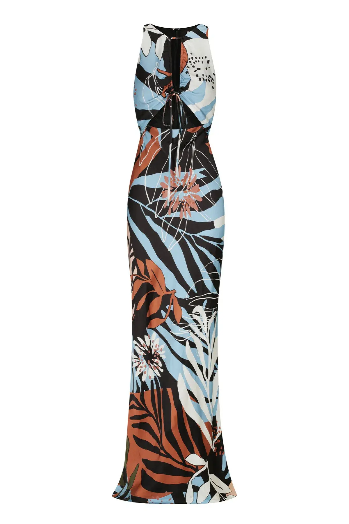 Shona Joy Tramonto Cut Out Front Maxi Dress Multi Size 10 - Image 3