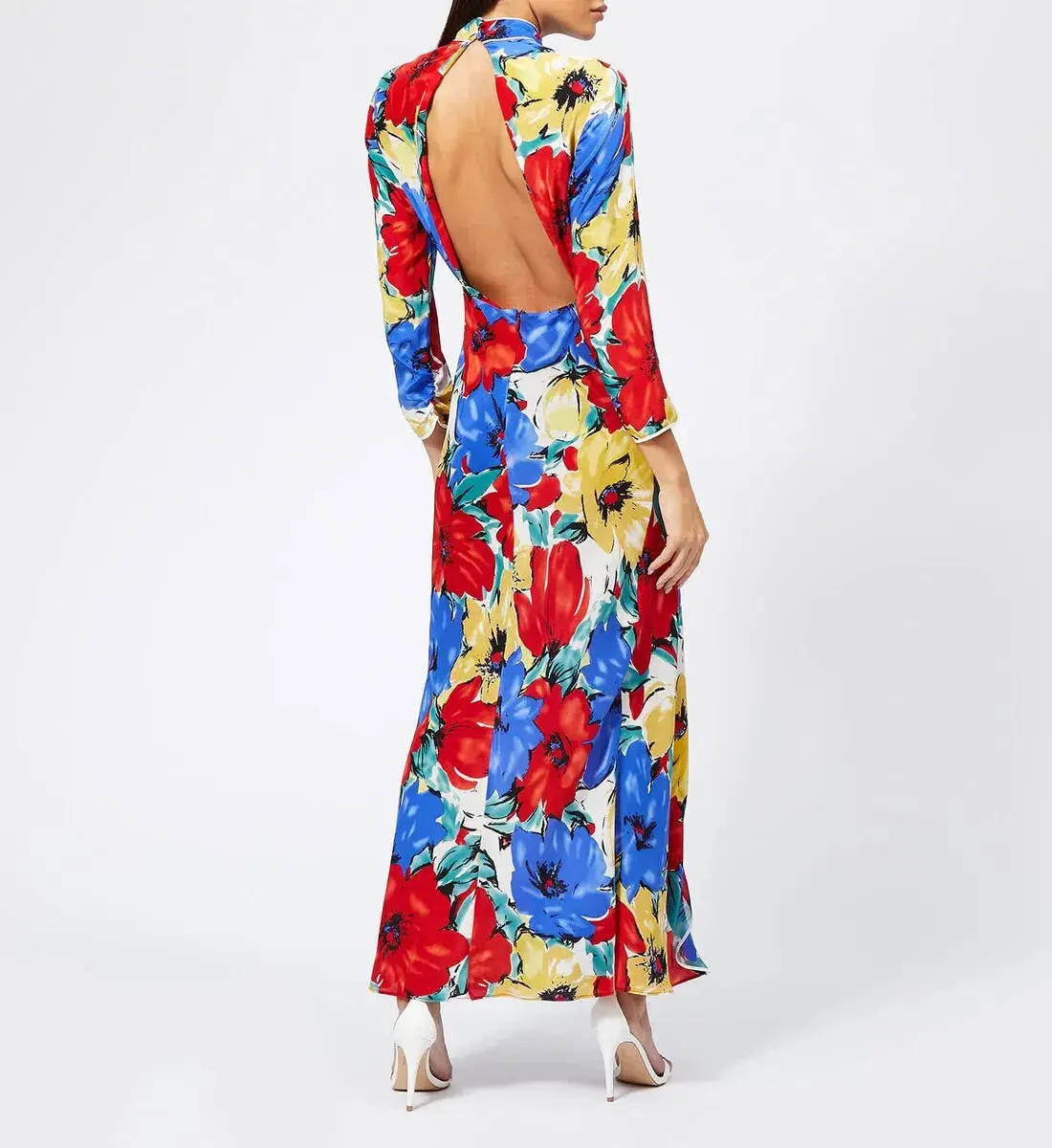 RIXO London Lucy Diana' Floral High-Neck Backless Dress Size M/Au 12 - Image 4