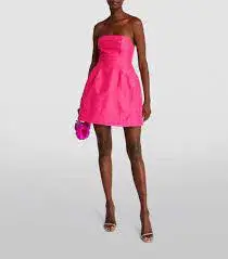Aje Baret Strapless Mini Dress Hot Pink Size 10 for rent on The Volte - main image