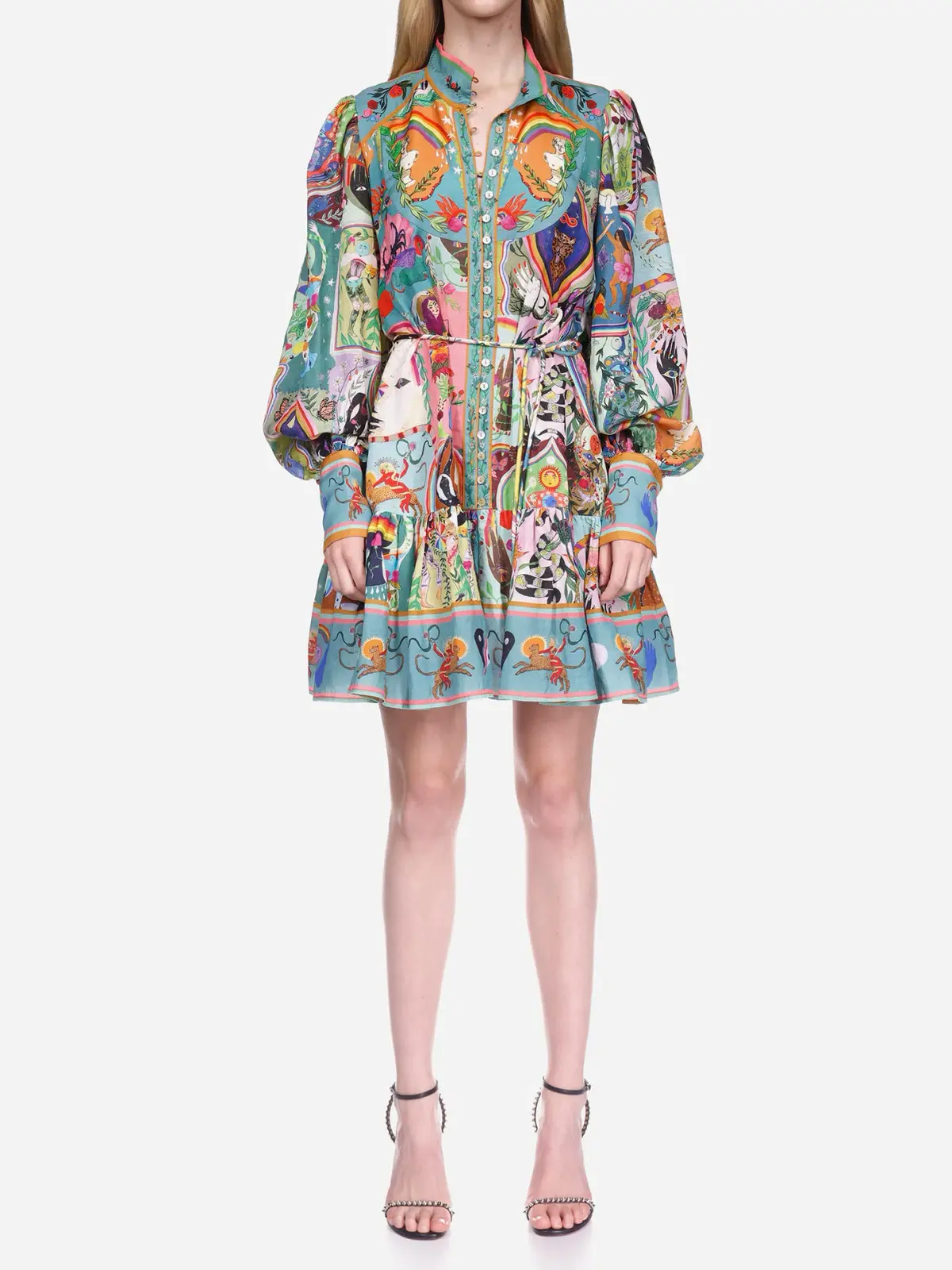Alemais Evergreen Mini Dress Multi Print Size 8 - Image 1