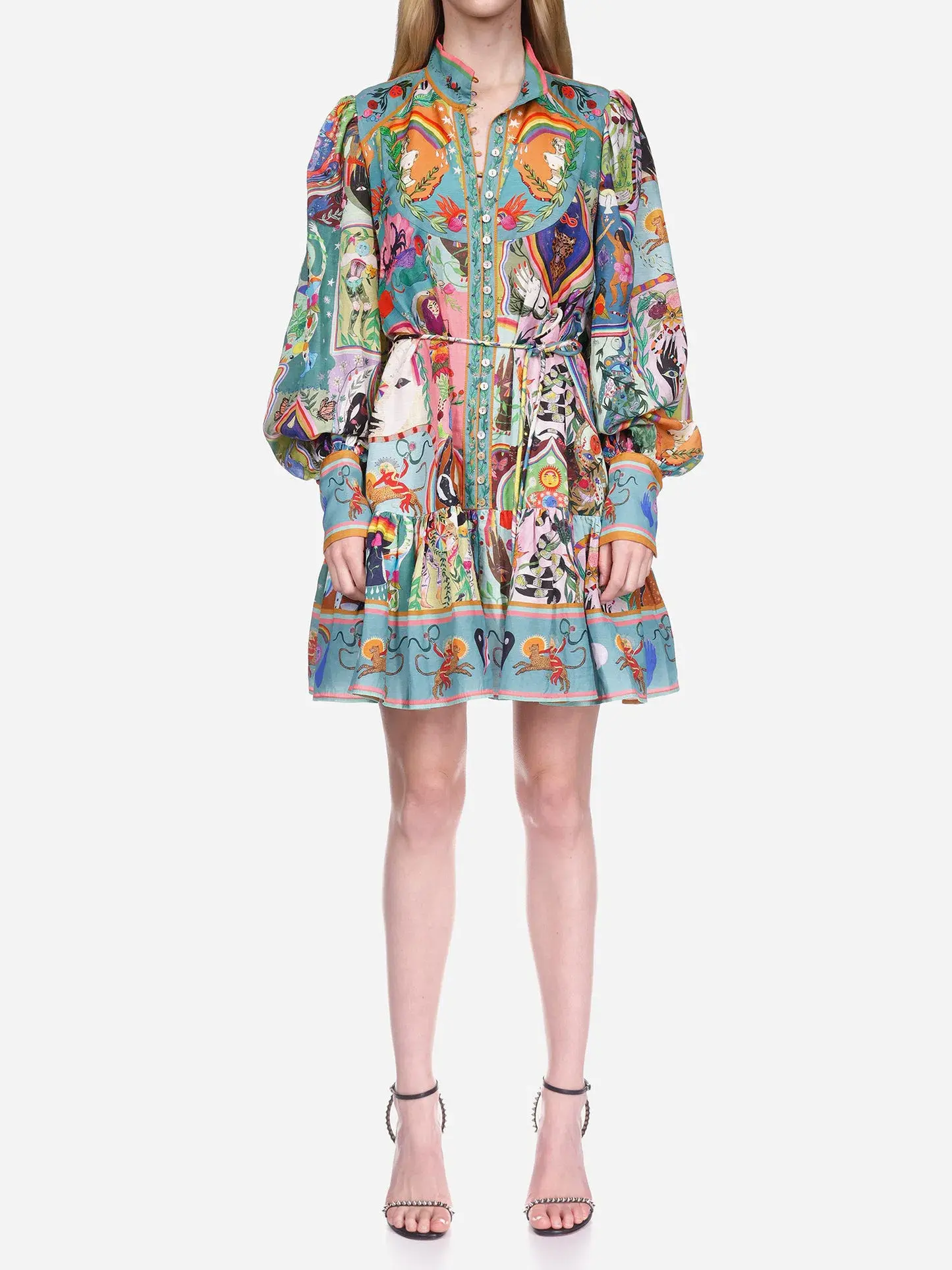 Alemais Evergreen Mini Dress Multi Print Size 8 - Image 1