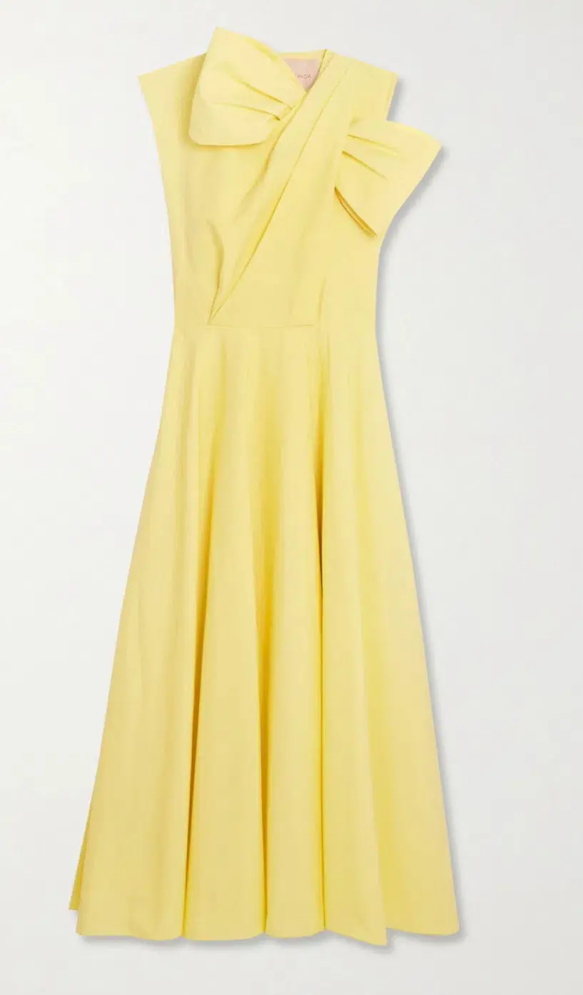 Roksanda Brigitte Midi Dress Yellow Size 14  - Image 3
