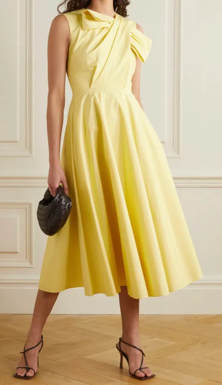 Roksanda Brigitte Midi Dress Yellow Size 14  - Image 2