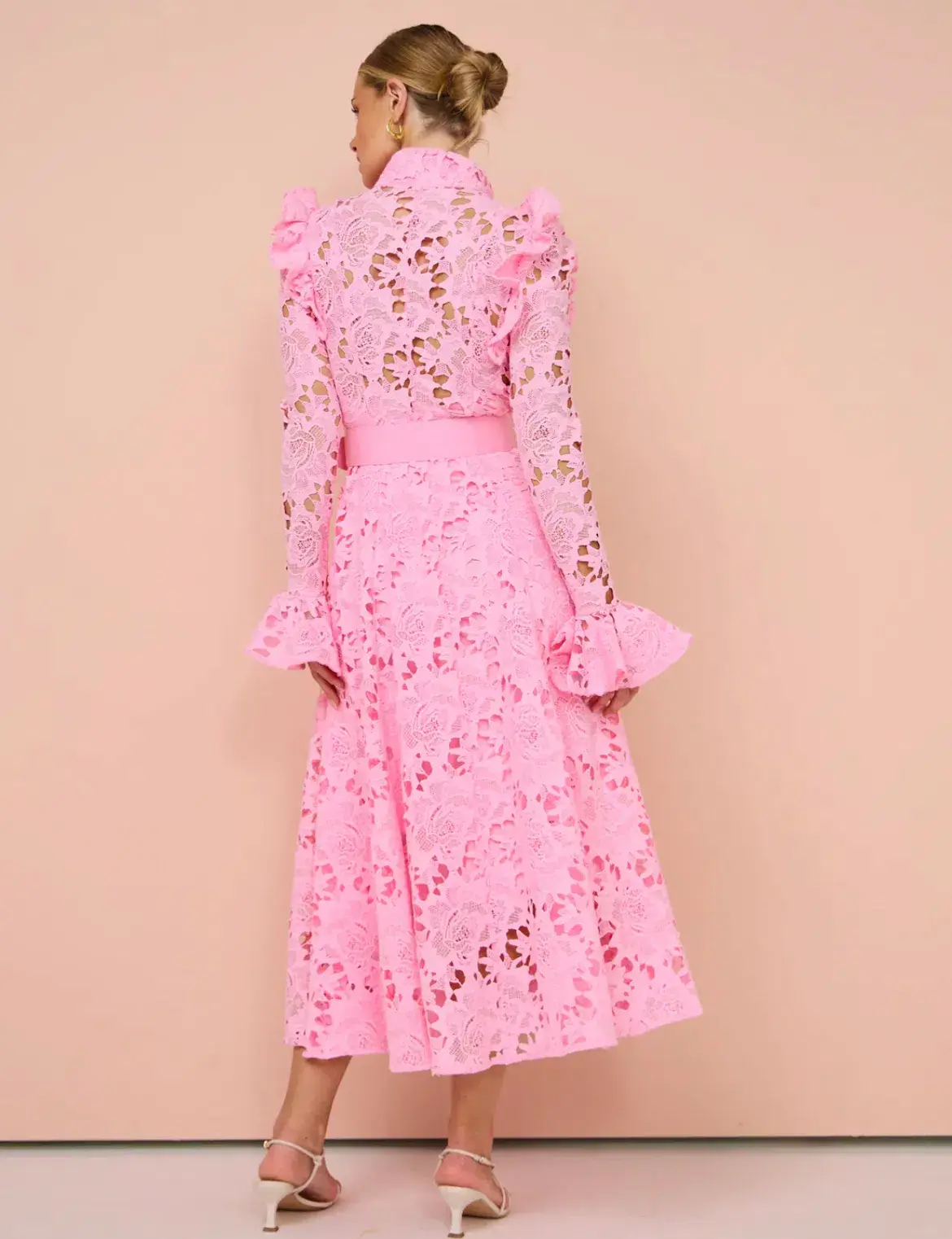 Leo Lin Aliyah Midi Dress Candy Pink Size 12  - Image 3