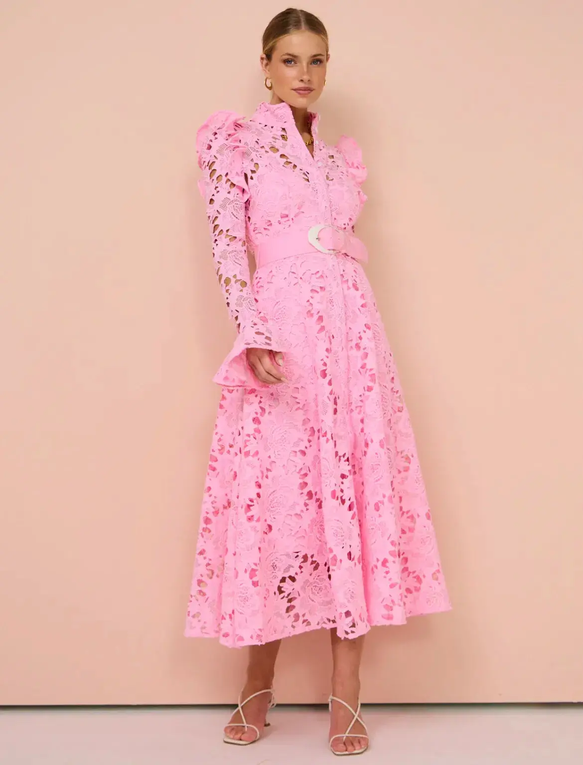 Leo Lin Aliyah Midi Dress Candy Pink Size 12  - Image 1