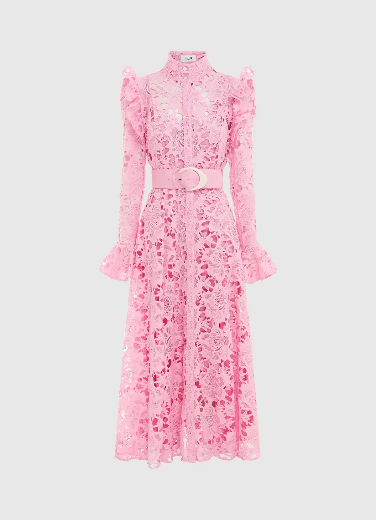Leo Lin Aliyah Midi Dress Candy Pink Size 12  - Image 4