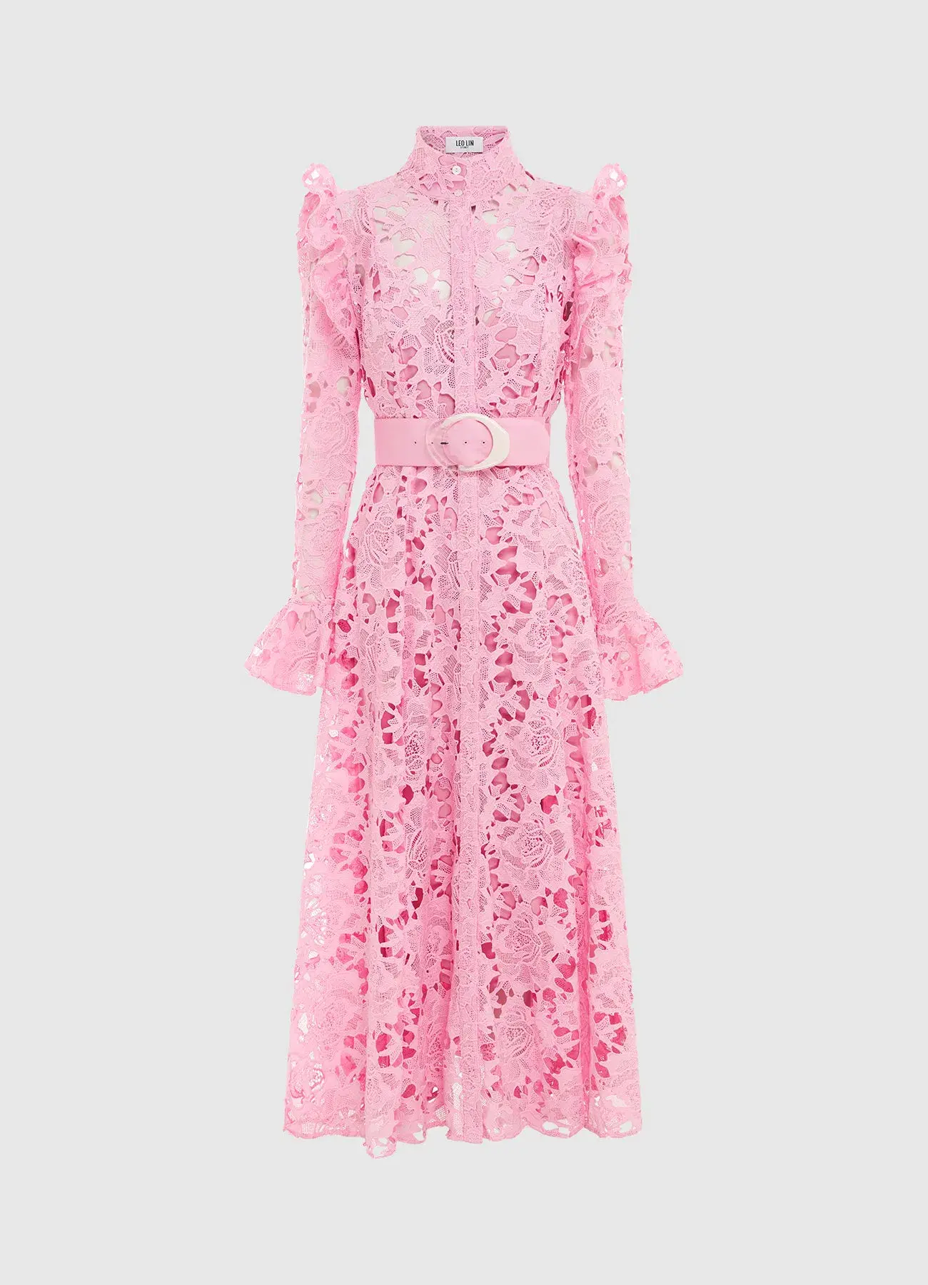 Leo Lin Aliyah Midi Dress Candy Pink Size 12  - Image 4