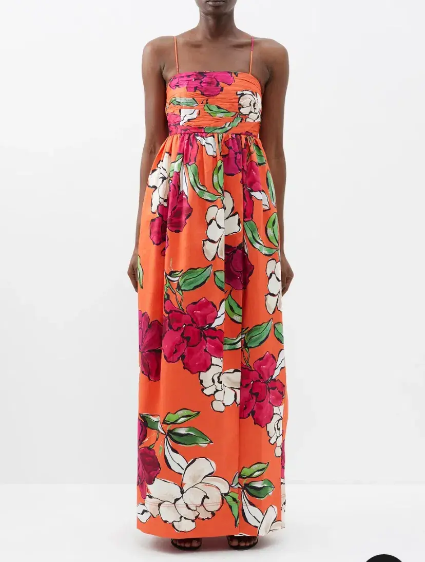 Aje Monument Tulip Maxi Dress Vivid Camellia Size 8 for rent on The Volte - main image