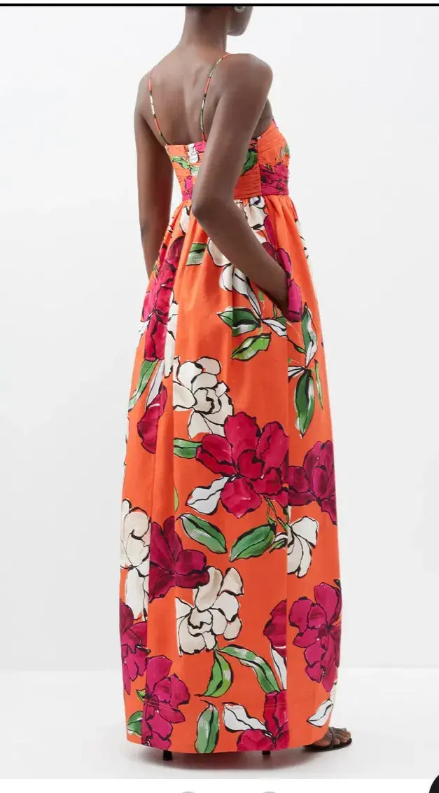 Aje Monument Tulip Maxi Dress Vivid Camellia Size 8 for rent on The Volte - main image