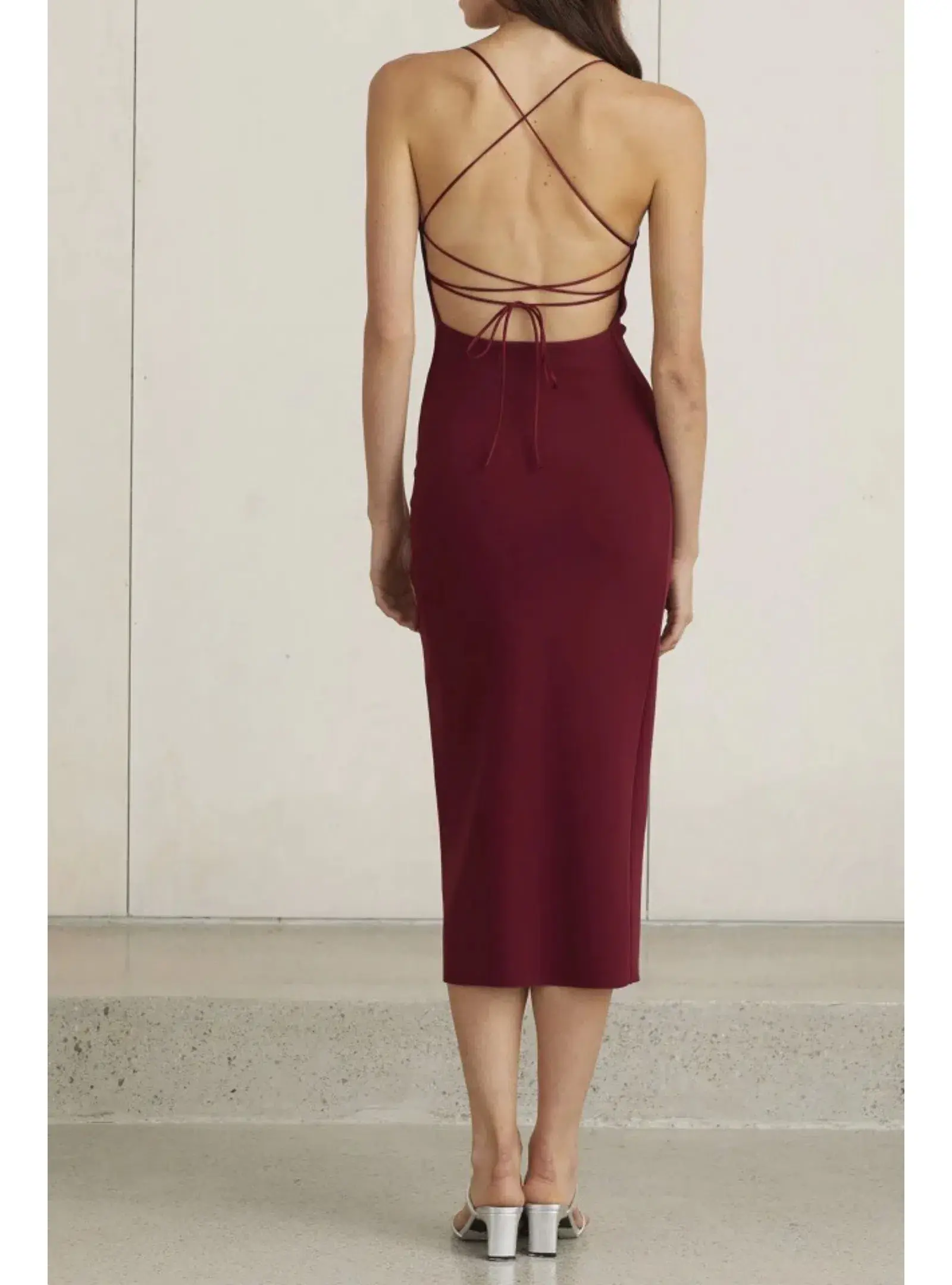 Bec & Bridge Lea Tie Back Dress Burgundy AU 10 - Image 2