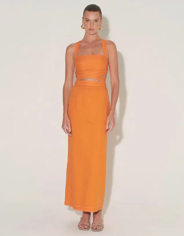 Hansen and Gretel Pepe Top and Marielle Skirt Set Orange Size 8 - Image 1