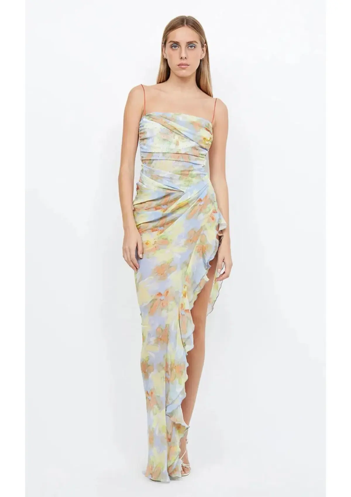 Bec & Bridge Zephy Asym Dress Blue Blossom Floral Size 8 - Image 1