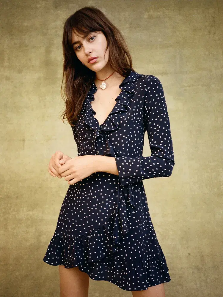 Realisation Par The Alexandra Mini Dress Navy Star Size M / AU 10 - Image 2