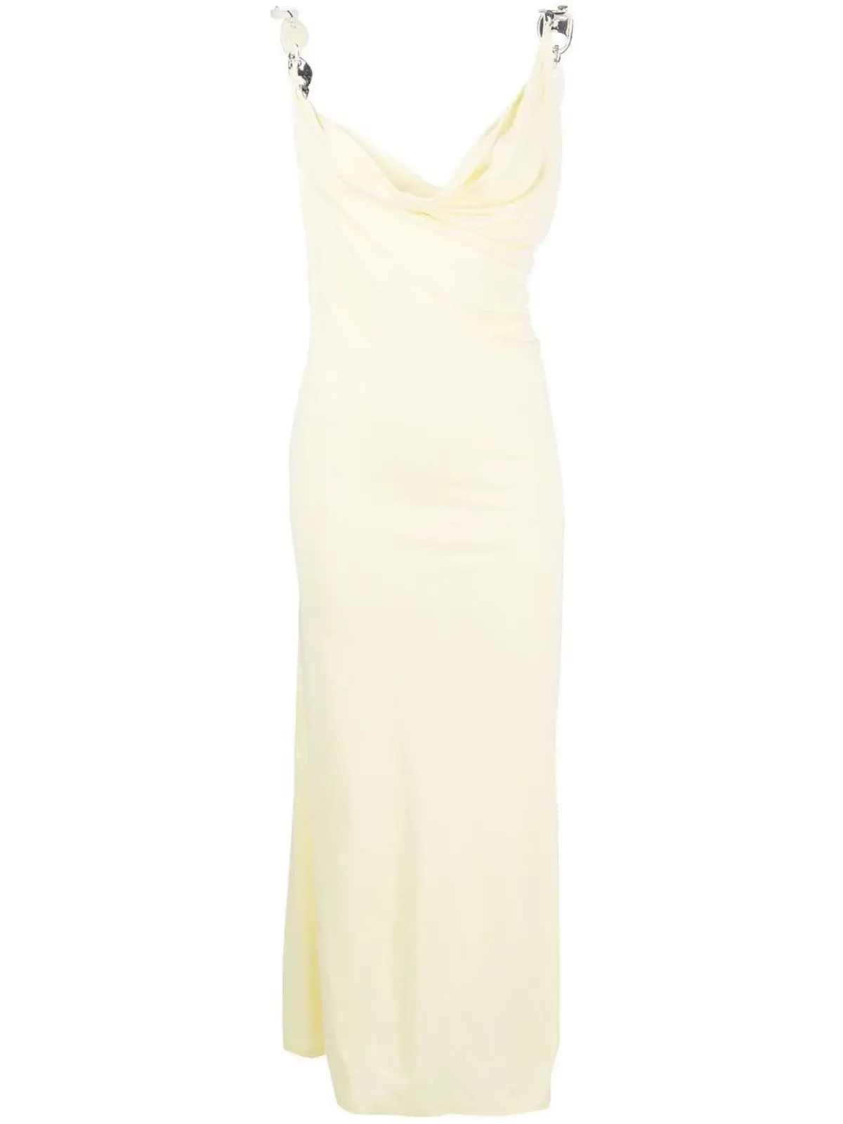 Christopher Esber Chain Link Cowl Neck Dress Yellow Size 10 - Image 4