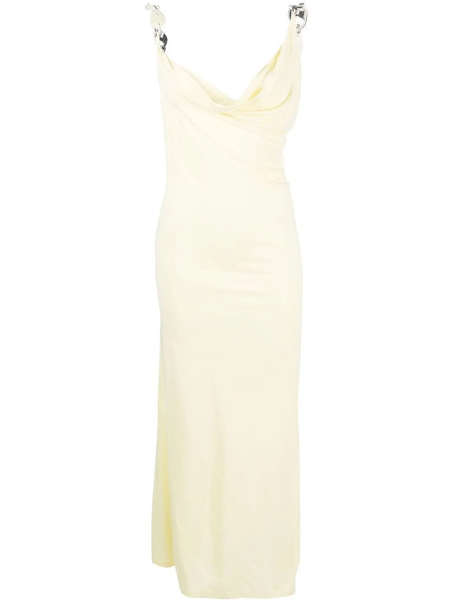Christopher Esber Chain Link Cowl Neck Dress Yellow Size 10 - Image 4