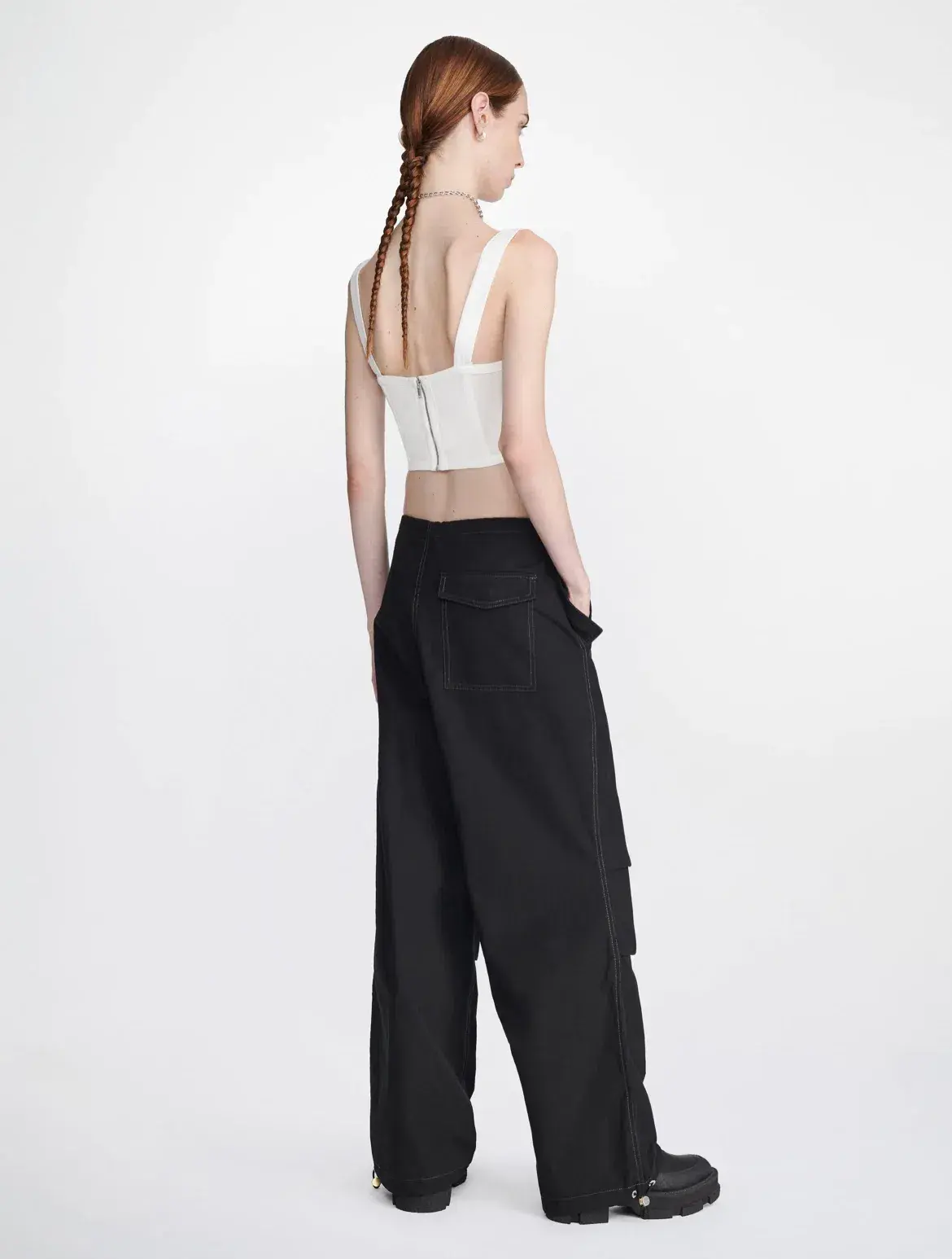 Dion Lee Jersey Corset Top in Ivory Size 8  - Image 4