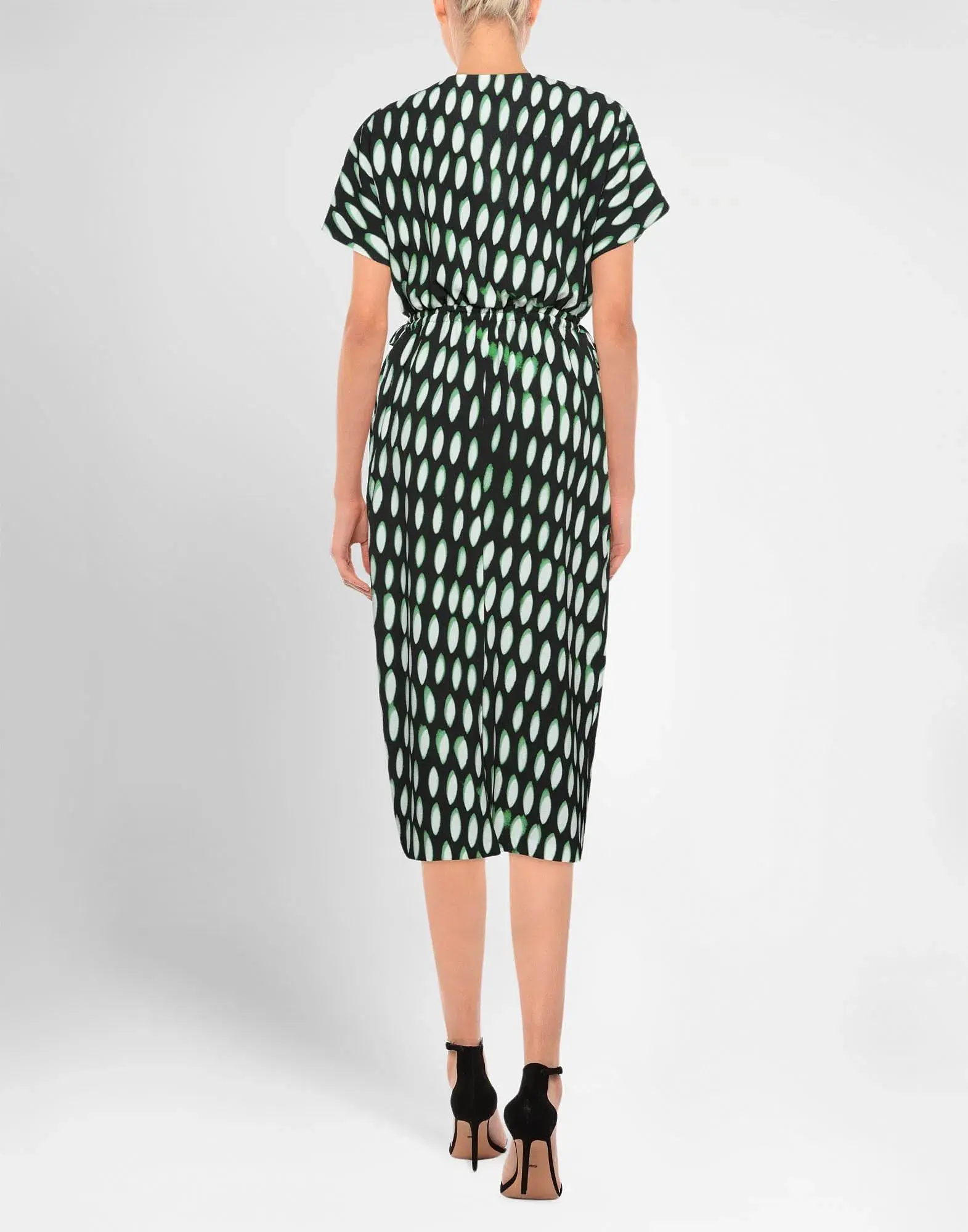 Dries Van Noten Dorias V Neck Midi Dress Print Size 10 - Image 2