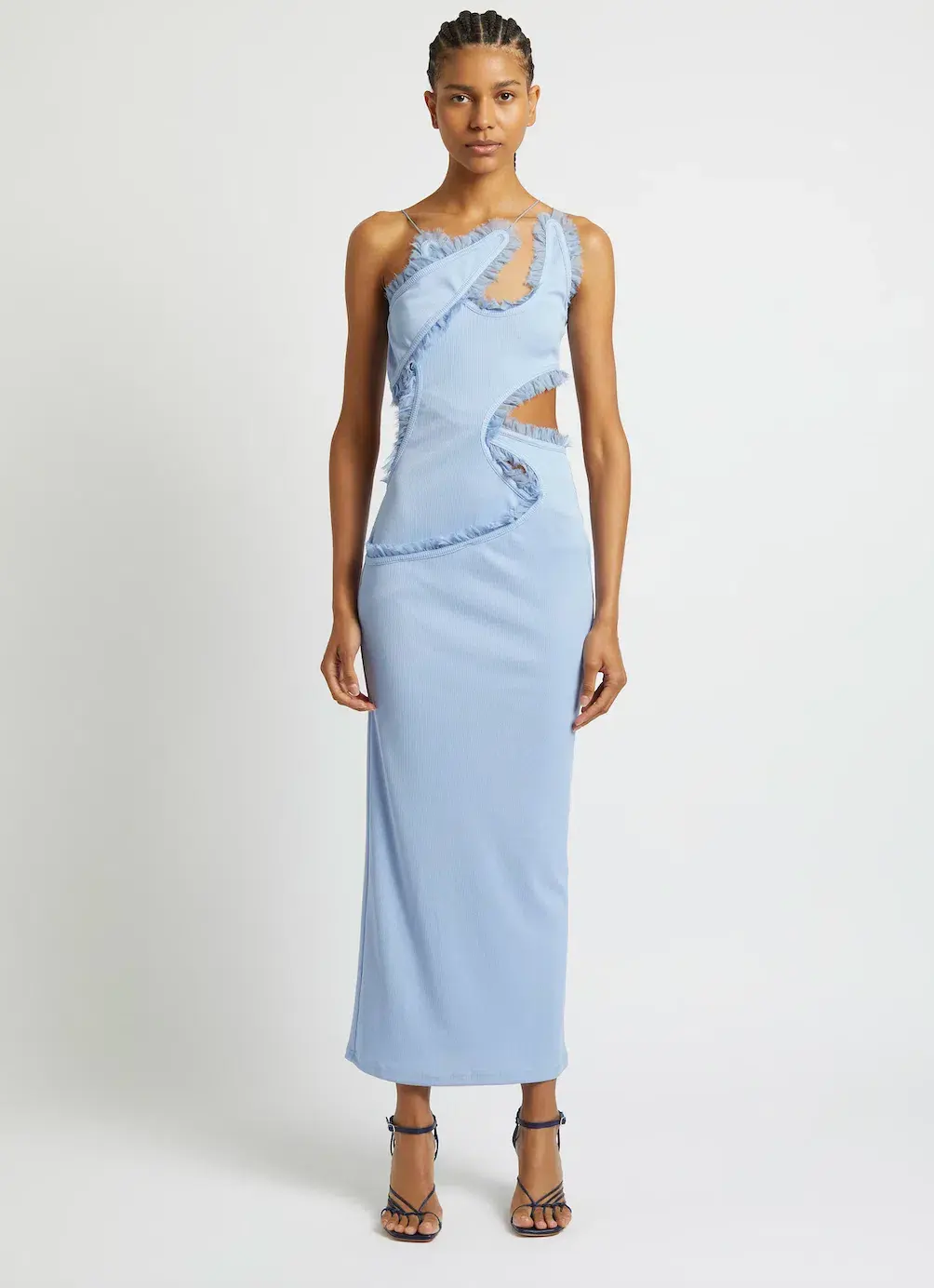 Christopher Esber Carina Interlinked Dress Blue Size 6 for rent on The Volte - main image