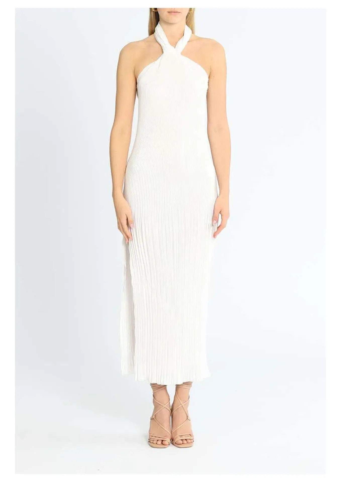 Lidee Soiree Halter Gown in White Size 8 - Image 1