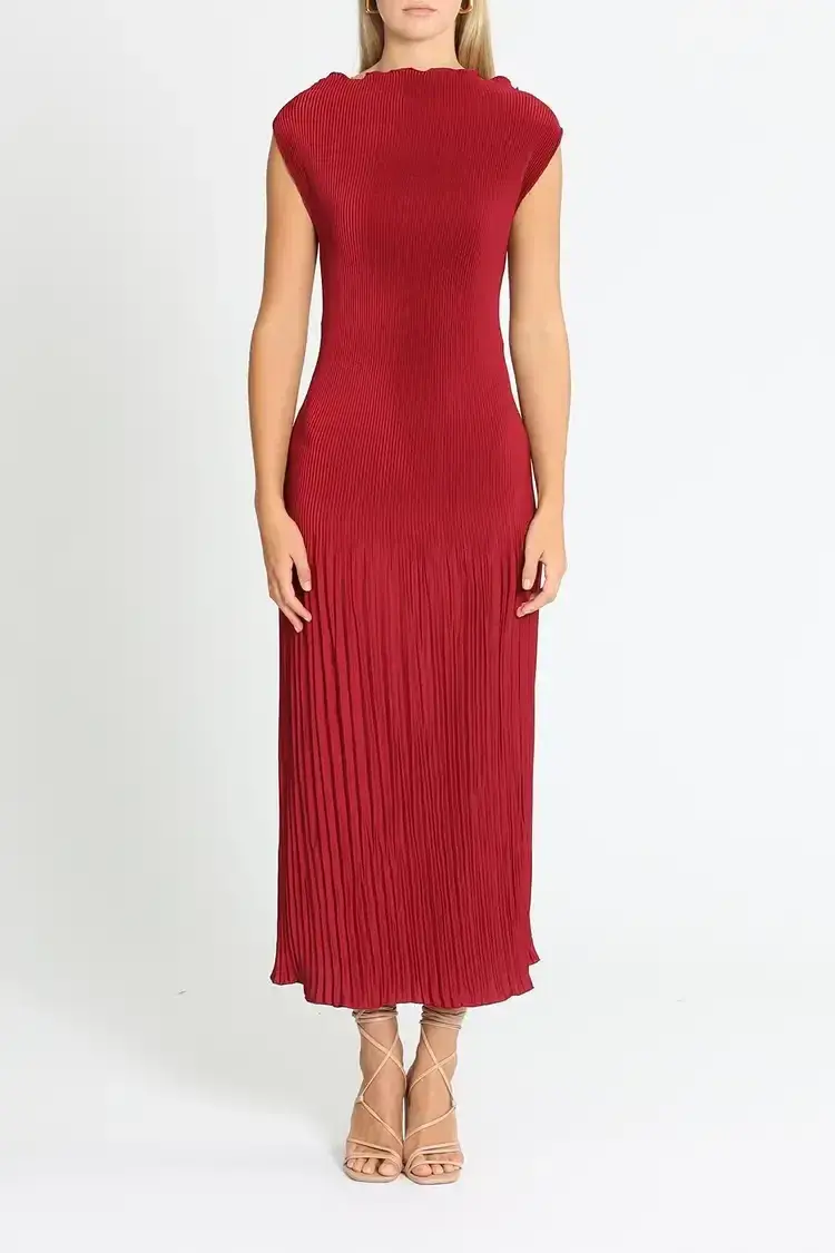 Lidee Soiree Moss Gown in Ruby Size 12 for rent on The Volte - main image