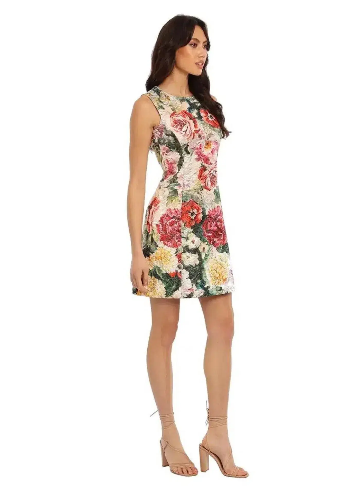 Dolce & Gabbana Papaveri Brocade Mini Dress Floral Size 10 - Image 1