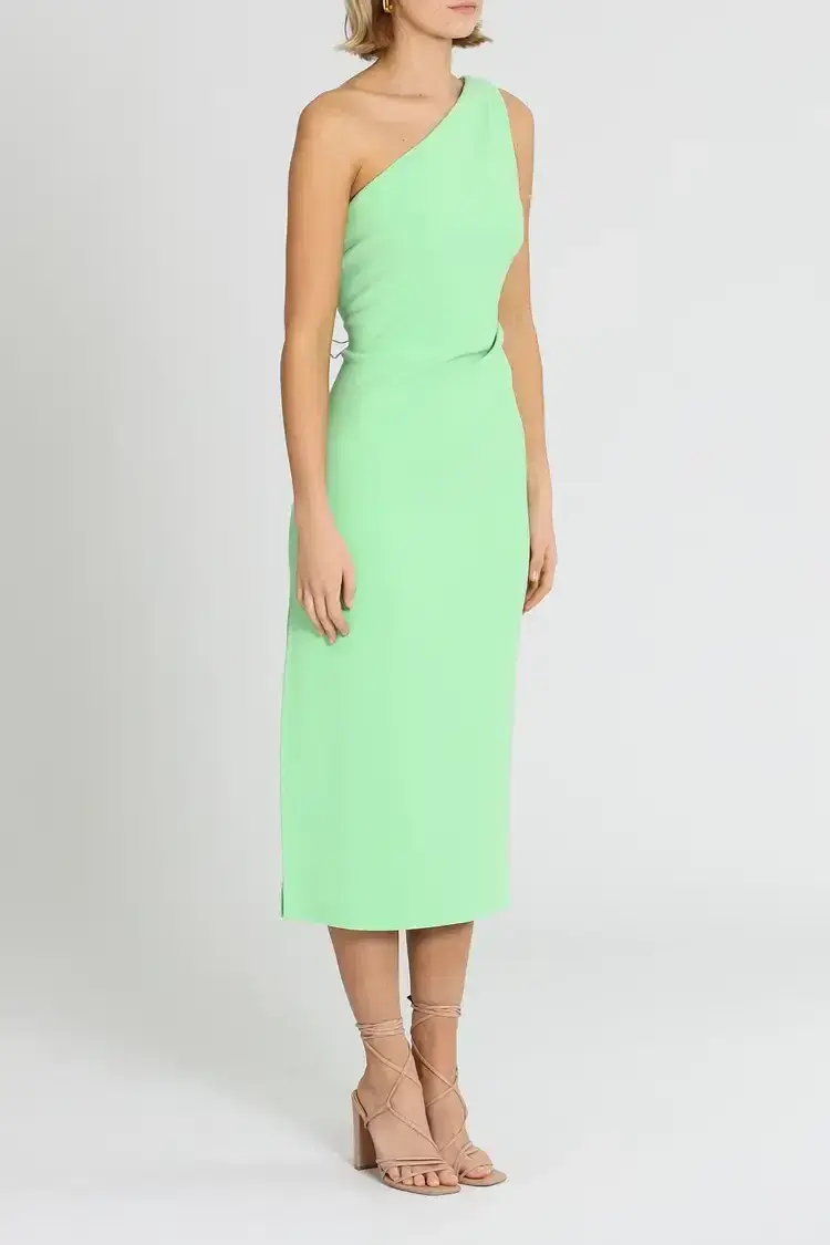 Bec & Bridge Clover Asymmetric Midi Dress in Green Size 12 - Image 2