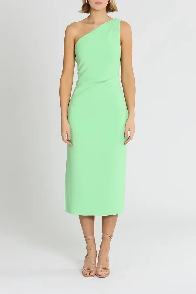 Bec & Bridge Clover Asymmetric Midi Dress in Green Size 12 - Image 1