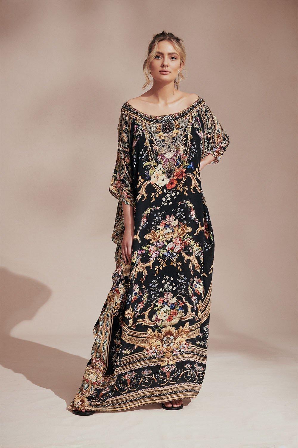 Camilla Friend In Flora Round Neck Kaftan One Size - Image 1