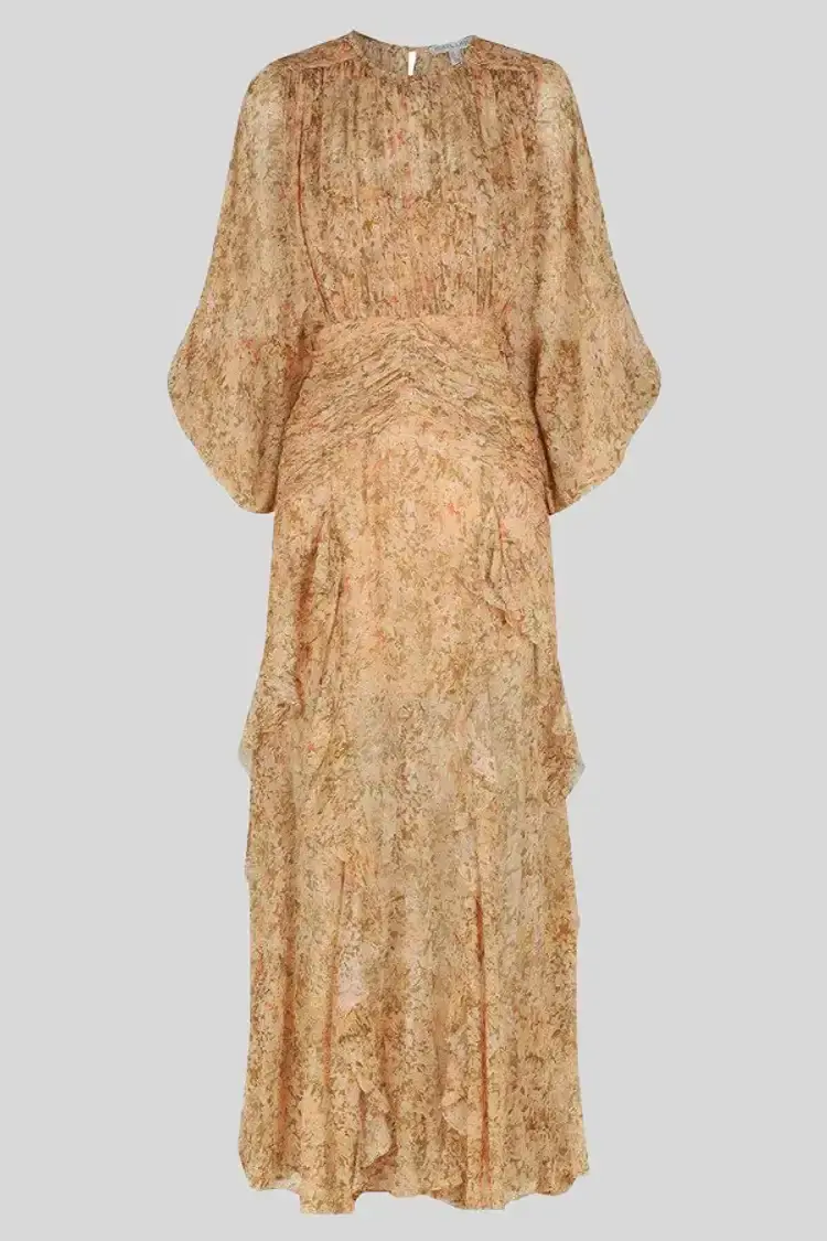 Shona Joy Louise Round Neck Balloon Sleeve Maxi Dress Floral Size 14 - Image 2