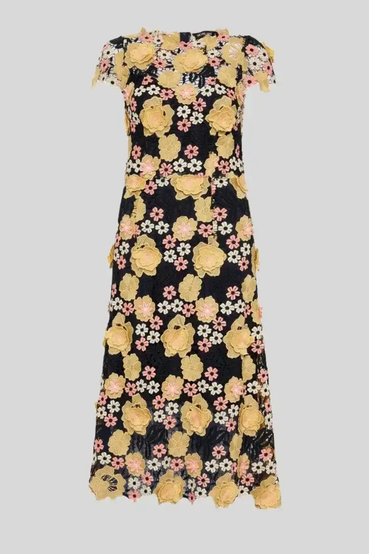 Moss and Spy Petal A-Line Midi Dress Floral Size 14 - Image 2