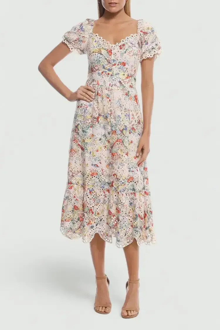 Elliatt Faith Midi Dress in Pink Floral Size 10 - Image 2