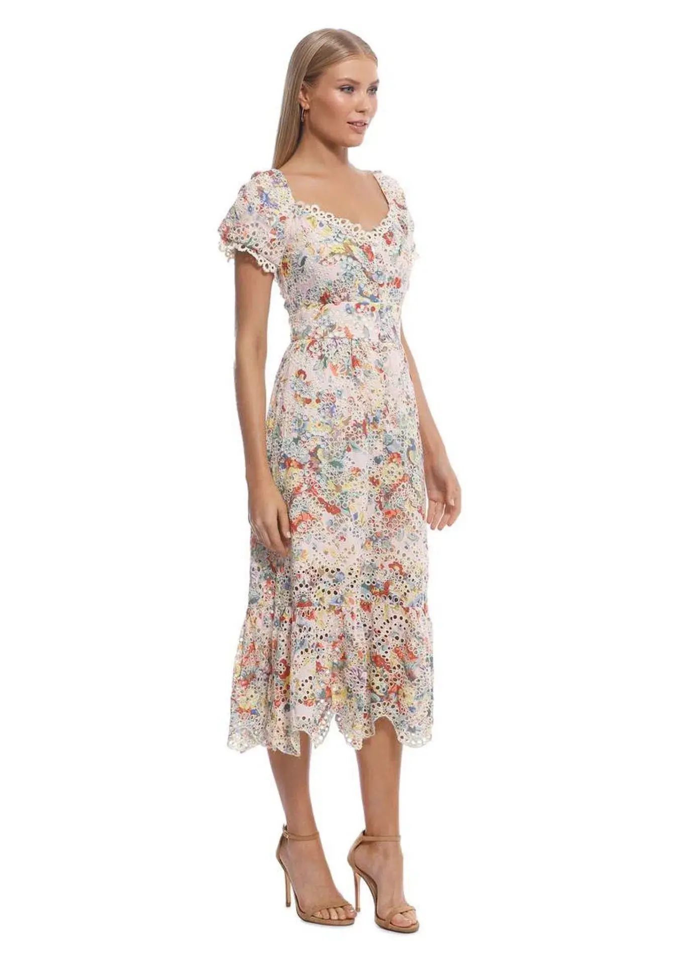 Elliatt Faith Midi Dress in Pink Floral Size 10 - Image 1