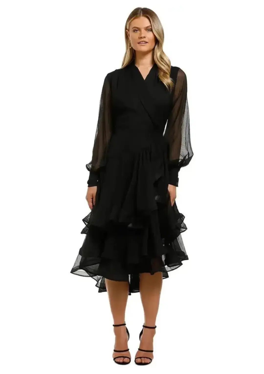 Elliatt Cuba Midi Dress in Black Size 10 for rent on The Volte - main image