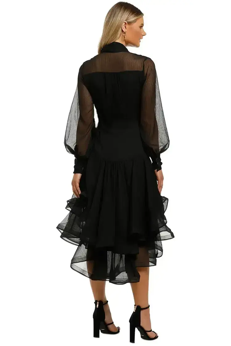 Elliatt Cuba Midi Dress in Black Size 10 for rent on The Volte - main image