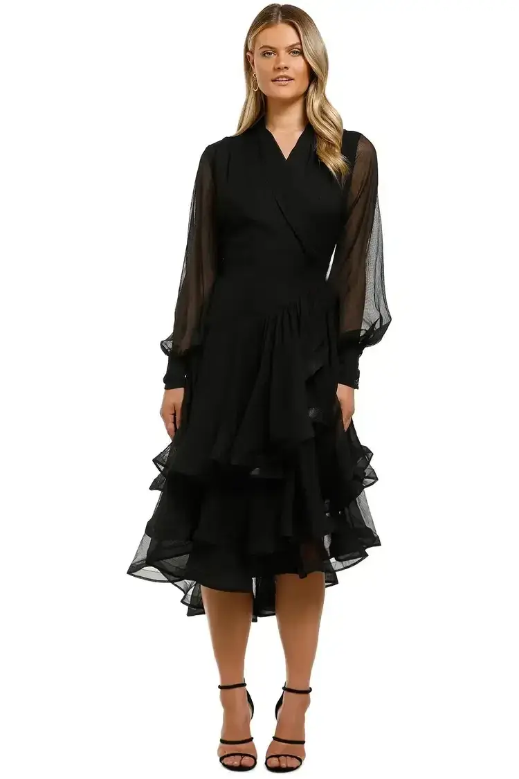 Elliatt Cuba Midi Dress in Black Size 8 - Image 2