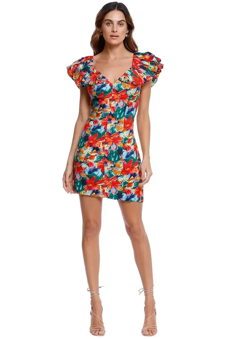 Elliatt Leia Mini Dress Floral Size 10 - Image 2