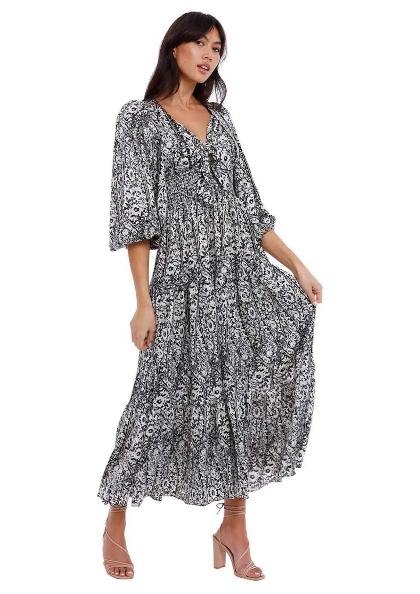 Elliatt Growth Midi Dress Print Size 12 - Image 1
