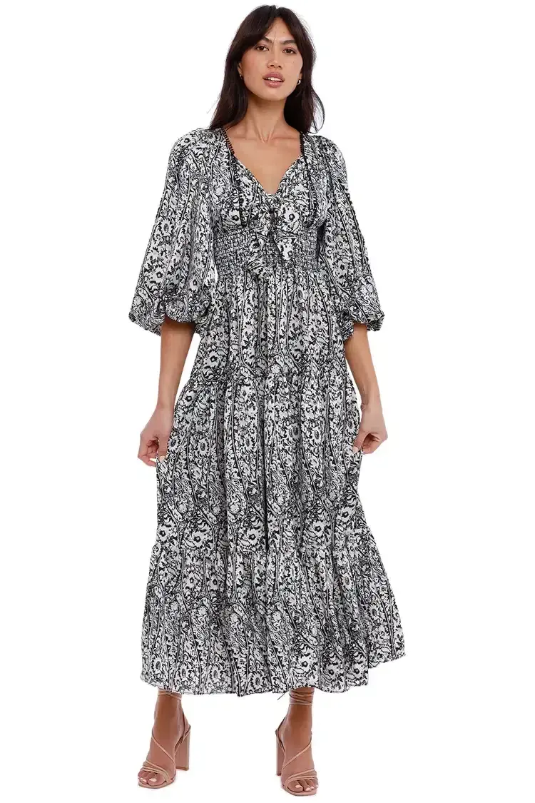 Elliatt Growth Midi Dress Print Size 12 - Image 2