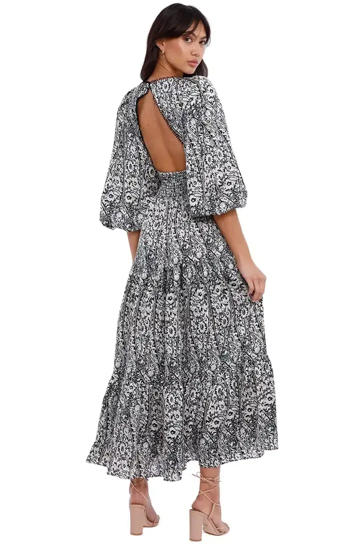 Elliatt Growth Midi Dress Print Size 12 - Image 3