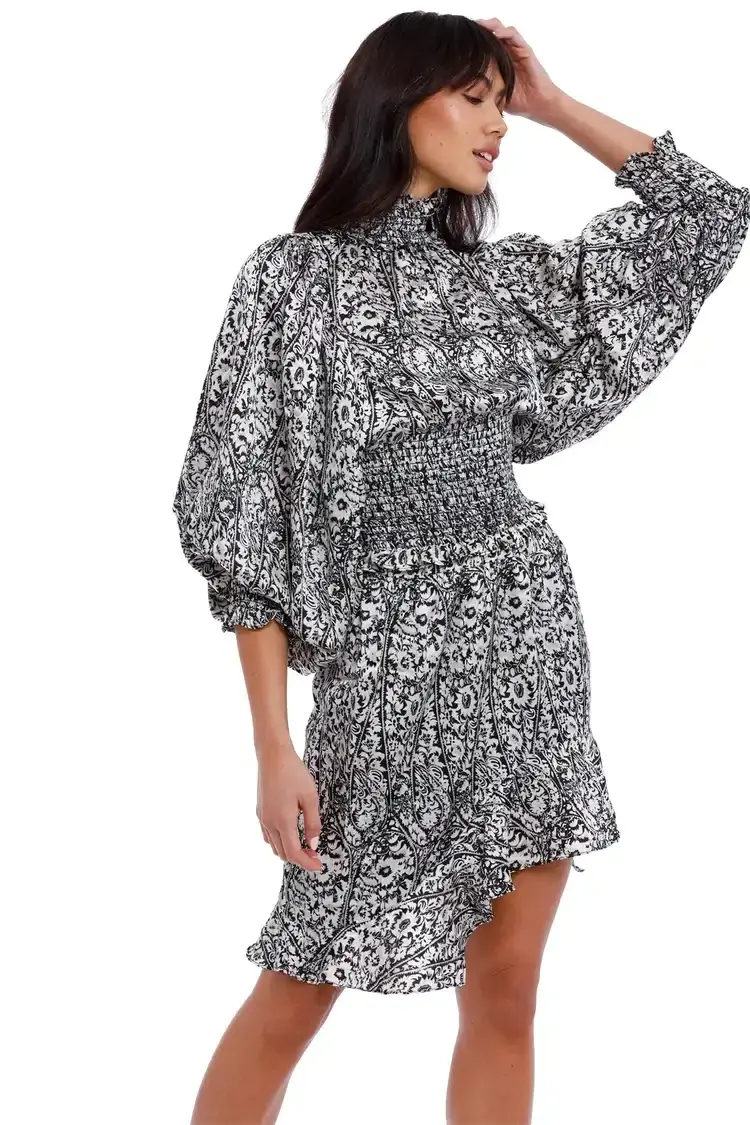 Elliatt Prevail Blouse and Mini Skirt Set Print Size 10 - Image 5