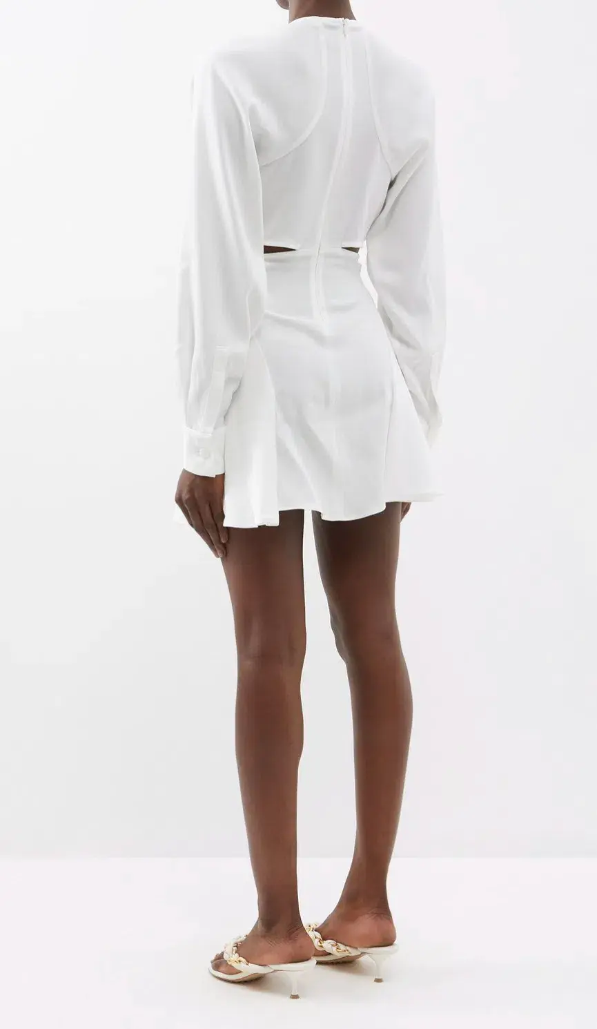 Christopher Esber V-neck Cut Out Mini Dress White Size 10 - Image 3