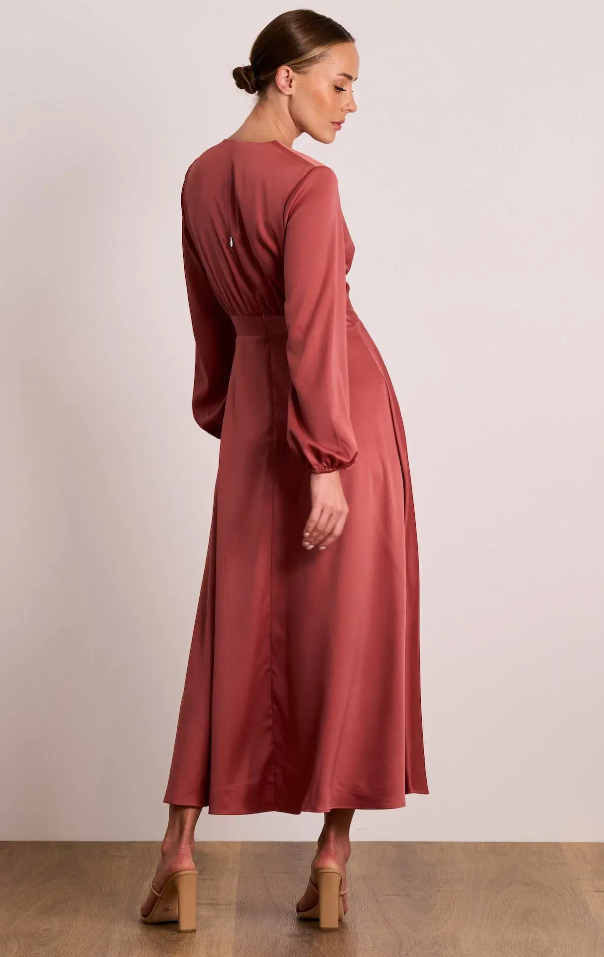 Pasduchas Florence Tie Midi Dress in Rose Size 8 - Image 3